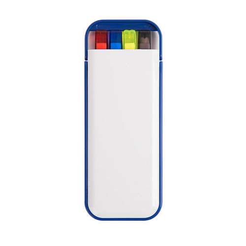 Набор Help: две цветных шариковых ручки,карандаш и маркер; синий; 13х1,2х5,2 см.; пластик