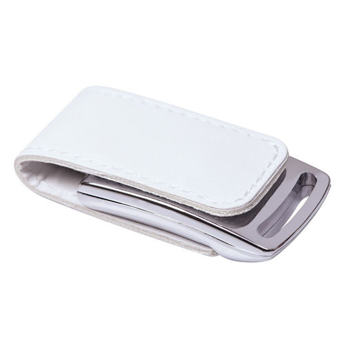 USB flash-карта Lerix (8Гб), белый, 6х2,5х1,3см, металл, искусственная кожа