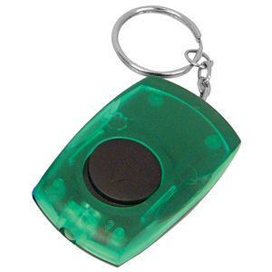 Брелок со светодиодом; зеленый; 5,5х3,5х1,4 см; пластик; тампопечать