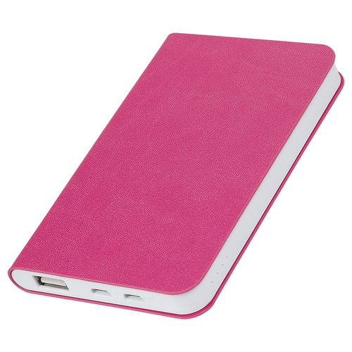 Универсальное зарядное устройство Softi (4000mAh),розовый, 7,5х12,1х1,1см, искусственная кожа,плас