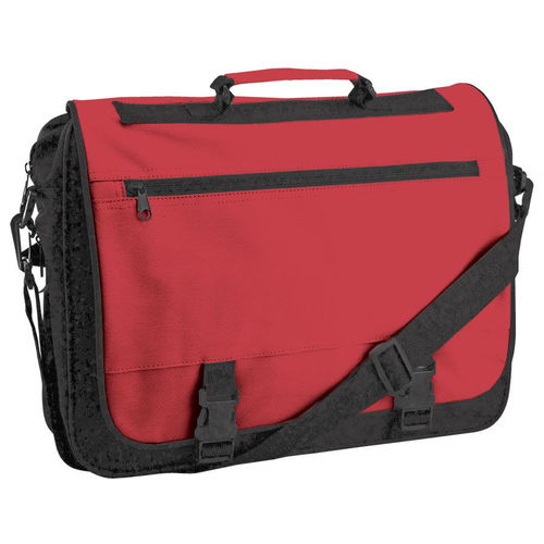 Конференц-сумка Expo; черный с красным; 39х29х9 см; полиэстер; шелкография