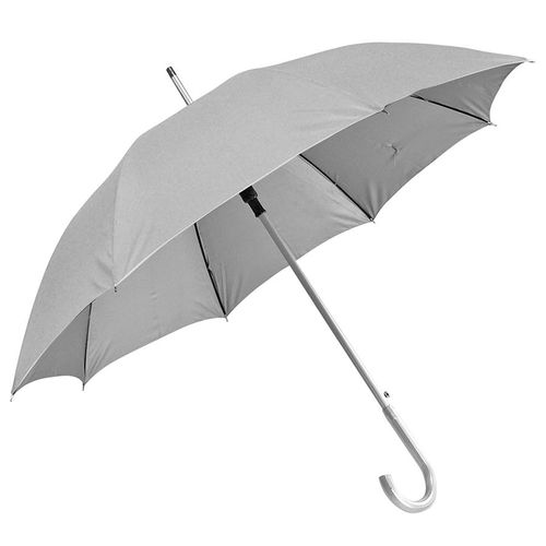 Зонт-трость с пластиковой ручкой под алюминий Silver, полуавтомат; серый; D=103 см;