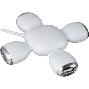 USB-разветвитель (длина провода 80см); белый; 9,5х9,5х2 см; пластик; тампопечать