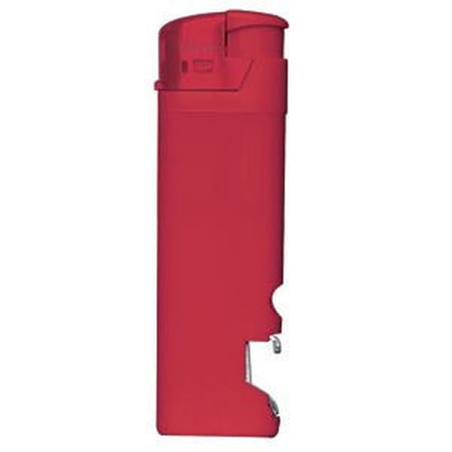 Зажигалка пьезо ISKRA с открывалкой, красная, 8,2х2,5х1,2 см, пластик/тампопечать