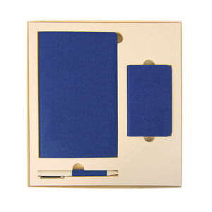 Набор подарочный PROVENCE; универсальное зарядное устройство(4000мАh), блокнот и ручка; синий